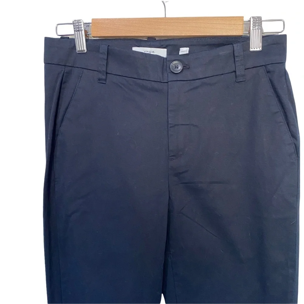 Vince Flat Front Crop Trousers Navy Blue 2 / 28 Career wear